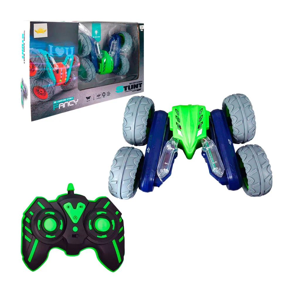 Carro stunt deformable a control remoto con luces 3d, variedad de colores