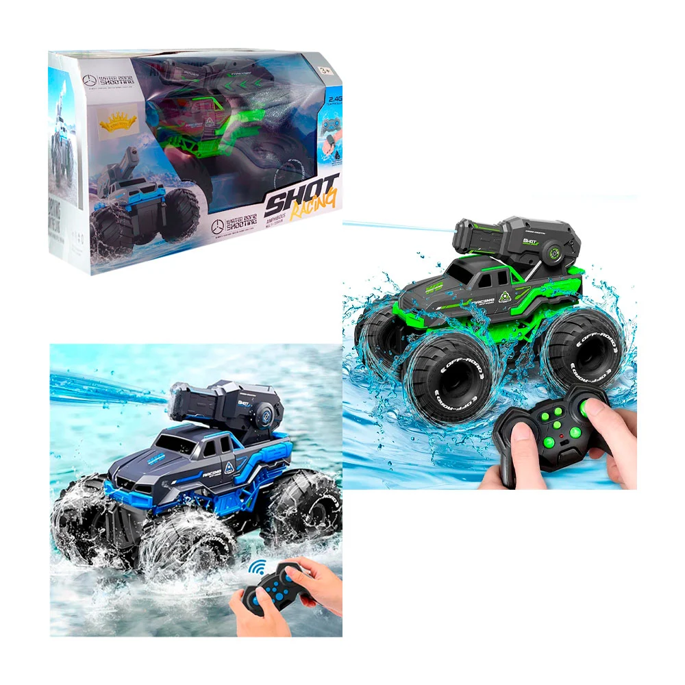 Carro shot racing a control remoto + reloj y pistola lanzadora de agua, 2.4g
