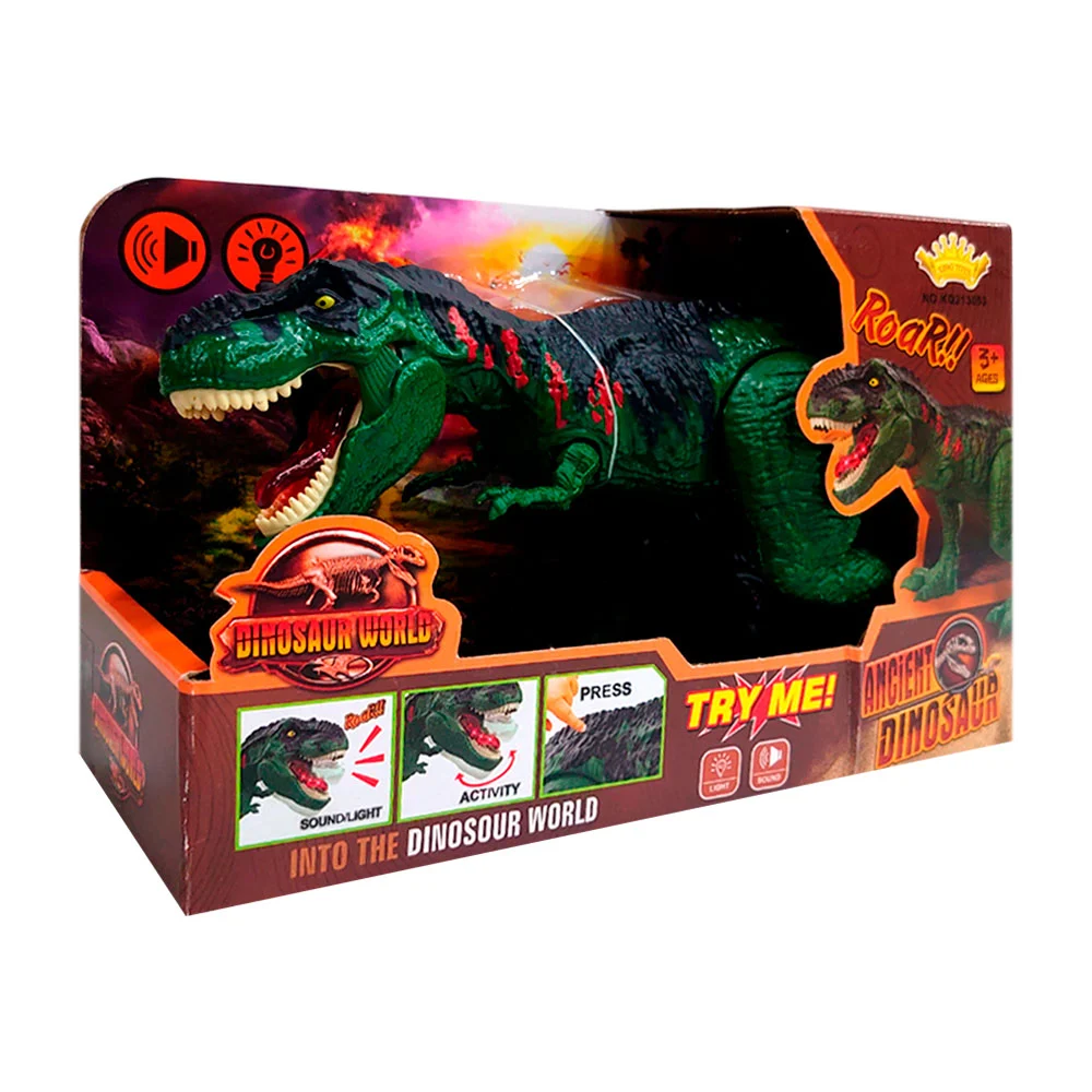 Dinosaurio móvil de juguete con luces y sonido, varios colores / kq213053