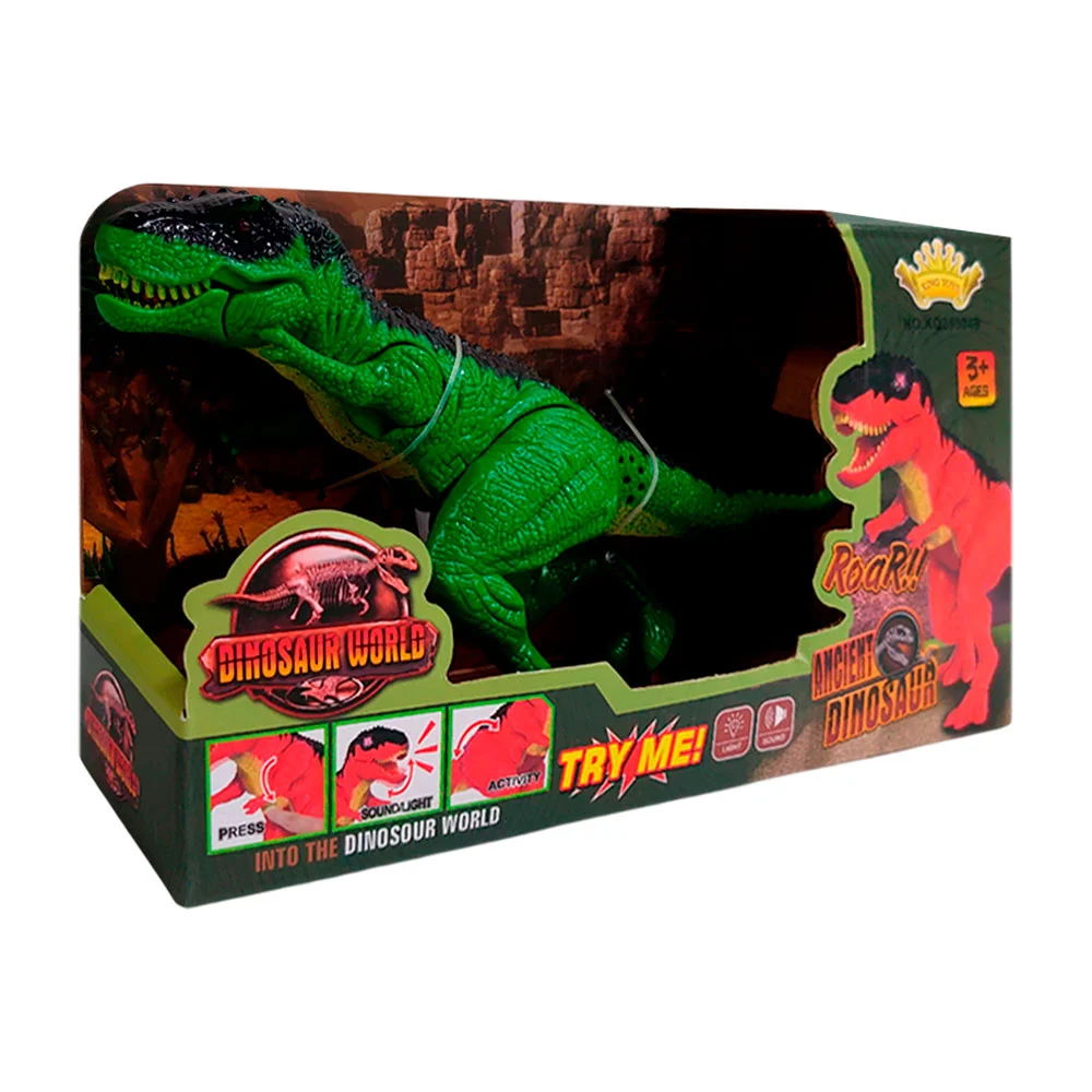 Dinosaurio chico móvil de juguete con luces y sonido, varios colores / kq253048