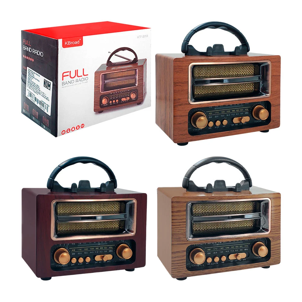 1pza Bocina / radio estilo vintage, con antena, perillas de función y puertos