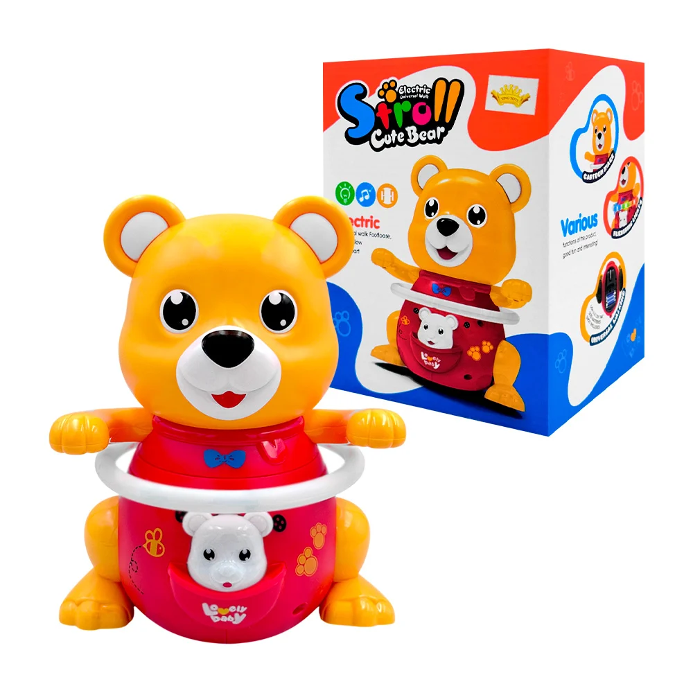 Juguete móvil con luces, música y diseño de oso con aro hula hula / stroll cute
