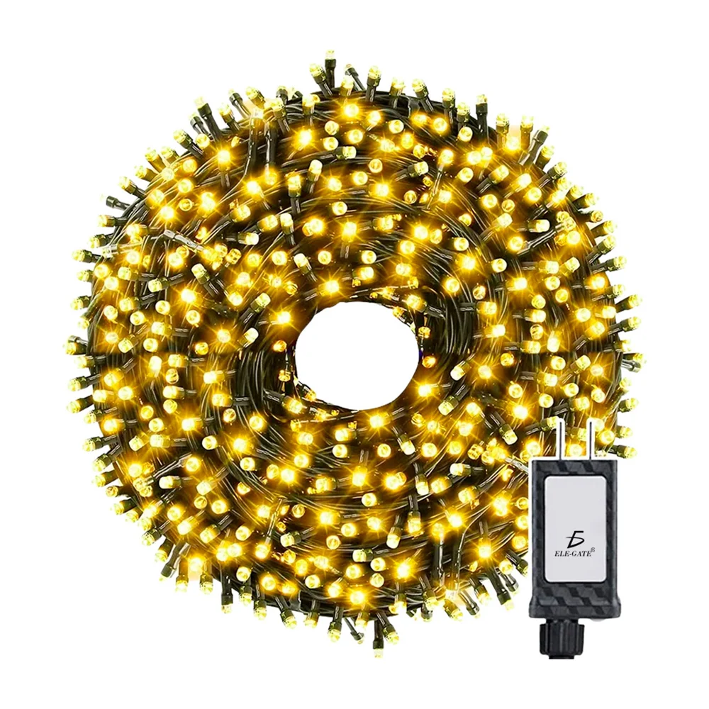 Serie de cable verde con luces navideñas de 10m en tono multicolor + control remoto / led.63.10m