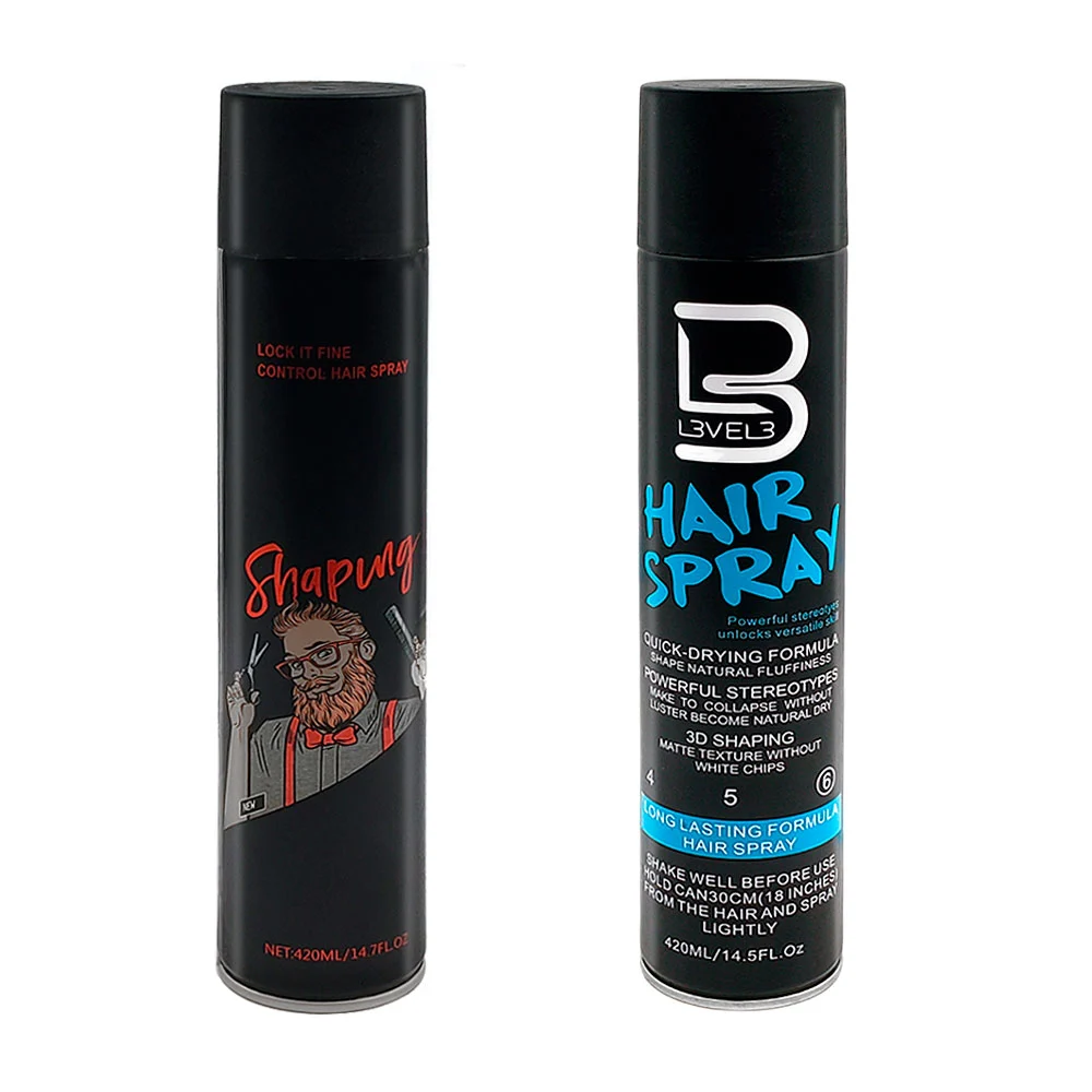 Spray en aerosol para fijar el cabello o barba, 420ml, larga duración / level-b