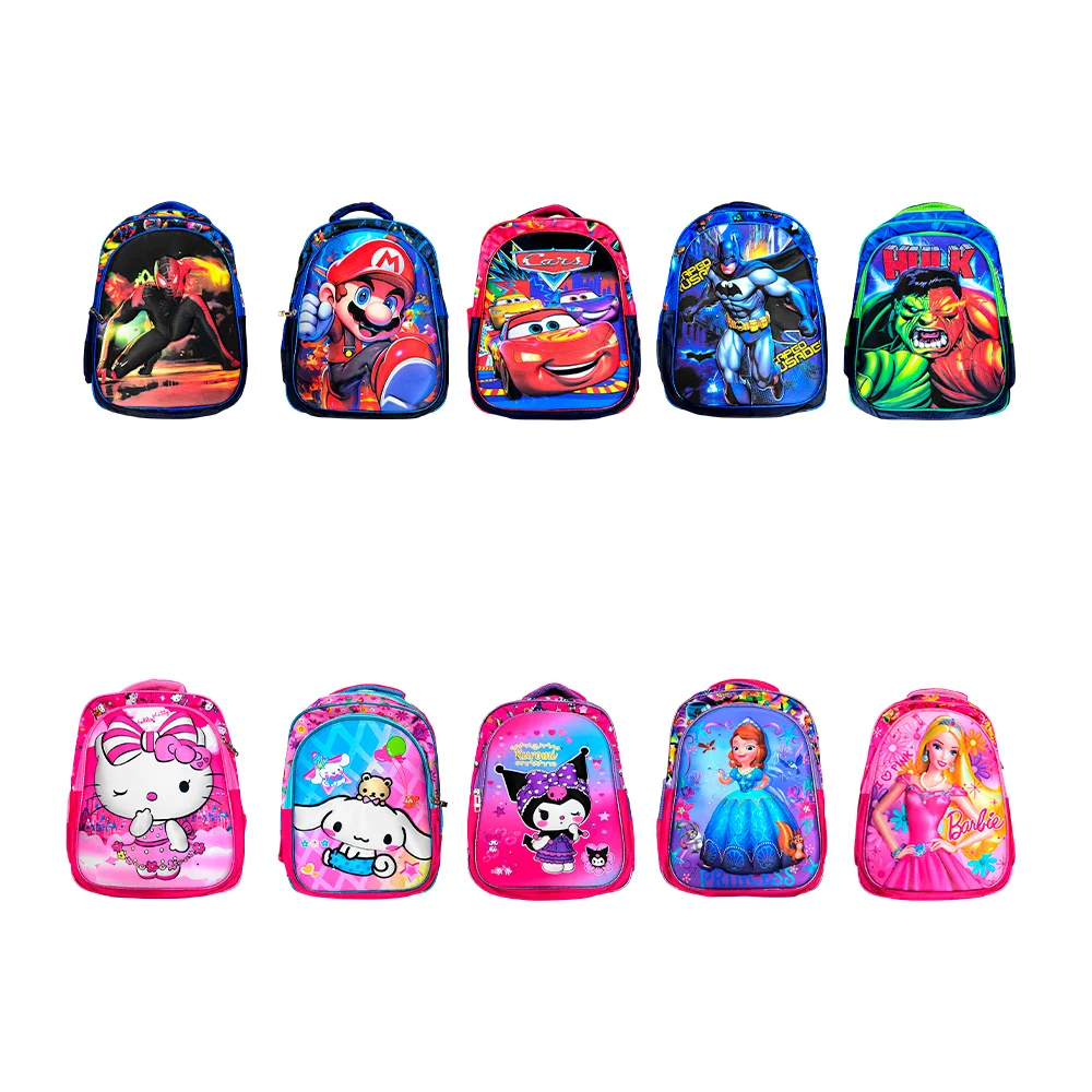 Mochila escolar mediana infantil con 2 compartimentos, luces led y estampado