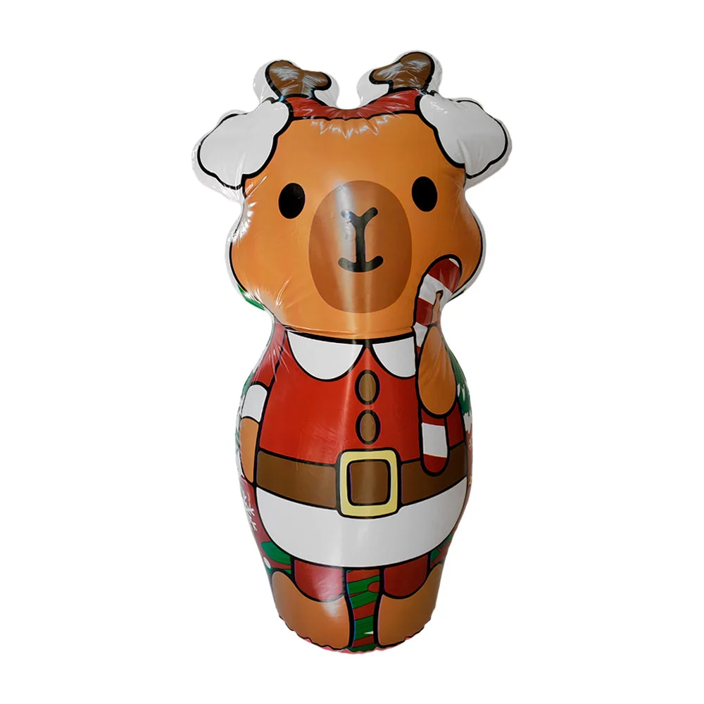 1pza Inflable decorativo en forma y con estampado de capibara navideño / lu1983