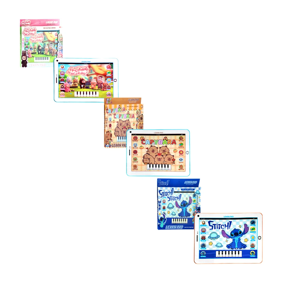 Juguete estilo tablet con temática de personajes animados, modelos varios
