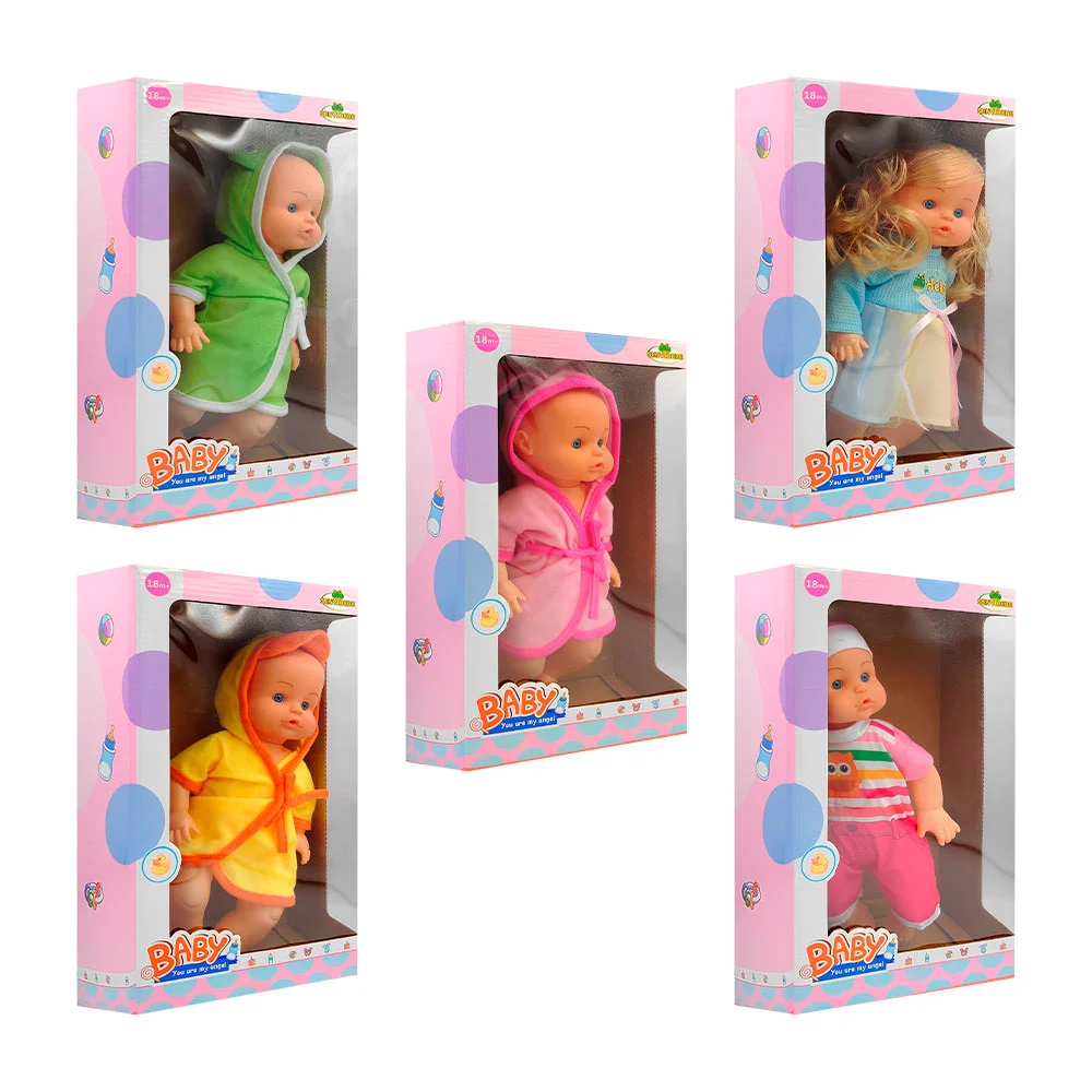 Muñeca en forma de bebé interactivo, con bata o ropa, variedad de modelos