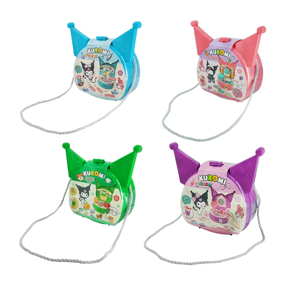 Juguete con accesorios de belleza y estuche en forma de kuromi, colores varios