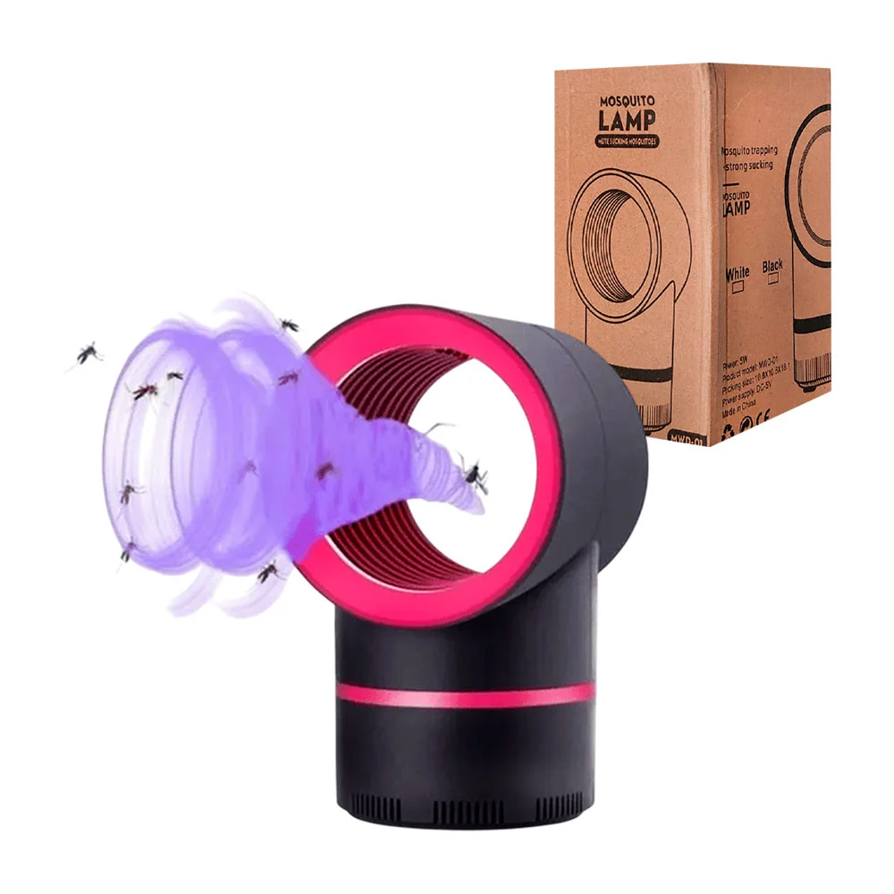 Lámpara mata mosquitos diseño moderno circular, conexión usb, color surtido