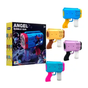 1pza Pistola de burbujas, plástica, con calcomanías de personajes ani…