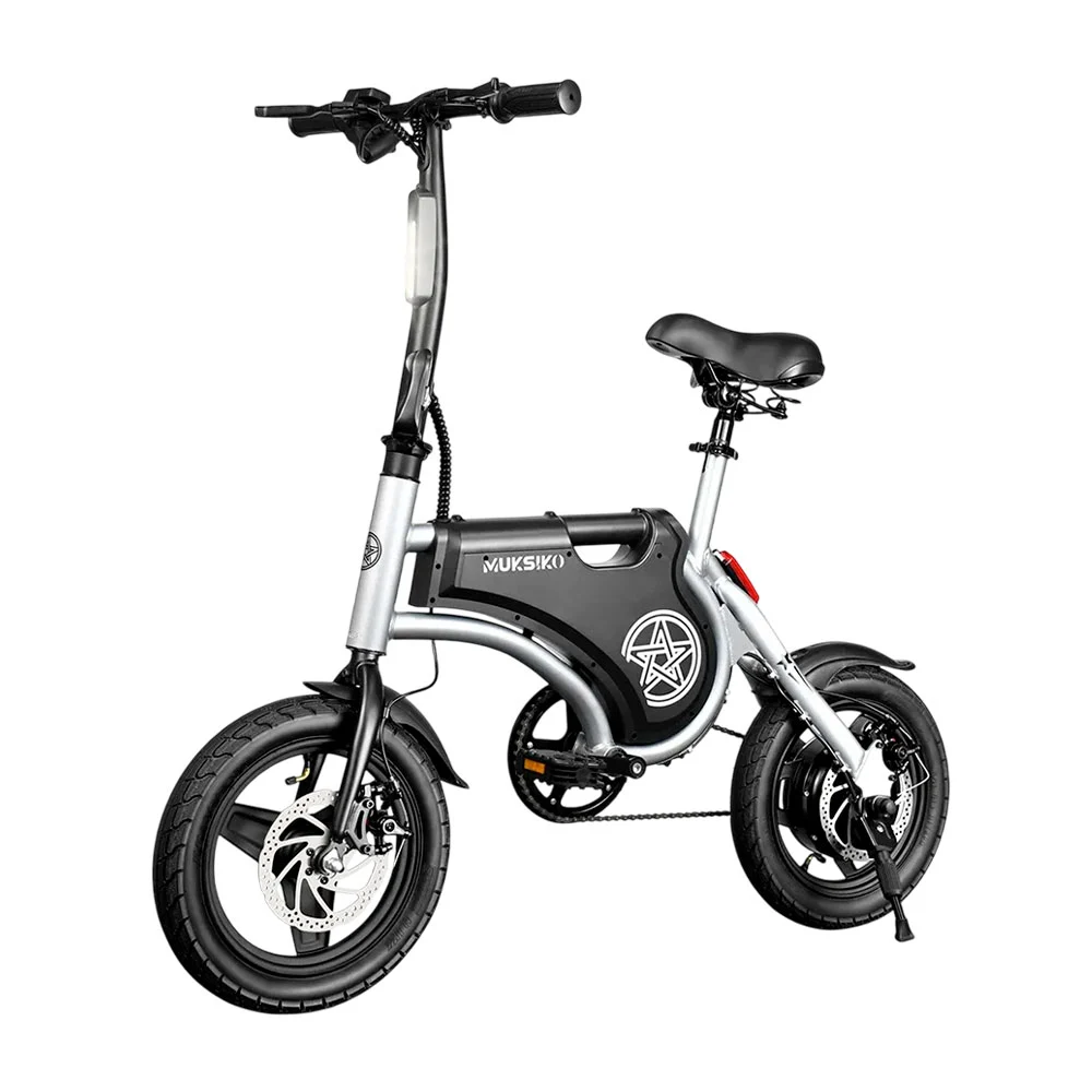 Bicicleta eléctrica plegable con canast...