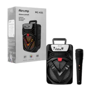 Bocina bluetooth portátil con accesorios, luces rgb y múltiples conec…