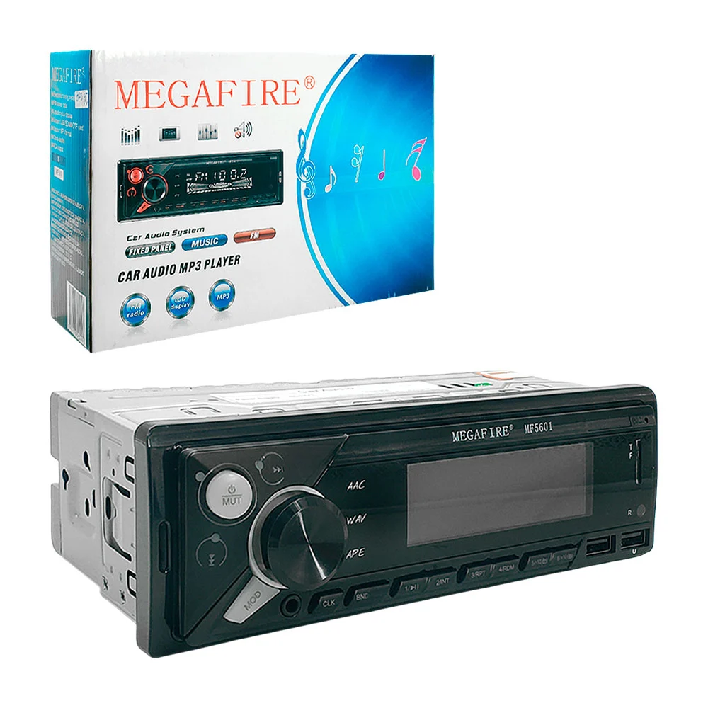Autoestéreo megafire reproductor de mp3 y radio fm, múltiples conectores