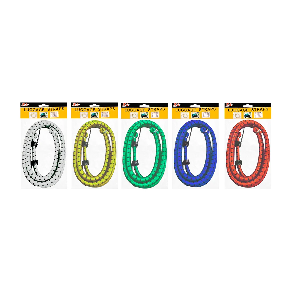 1pza Cuerda elástica para sujeción con ganchos en extremos, colores varios