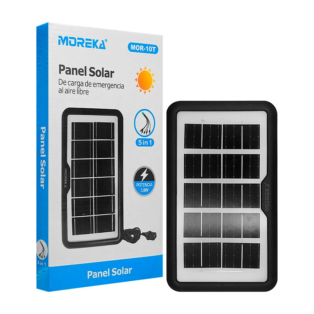 Panel solar portátil, con cable para dispositivos y potencia de 3.8w