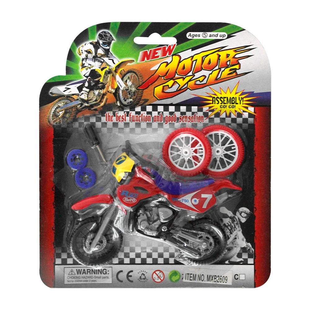 Motocicleta de motocross plástica, de juguete con accesorios intercambiables