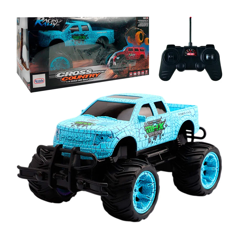 Carro de control remoto en forma de camioneta monstruo, colores varios