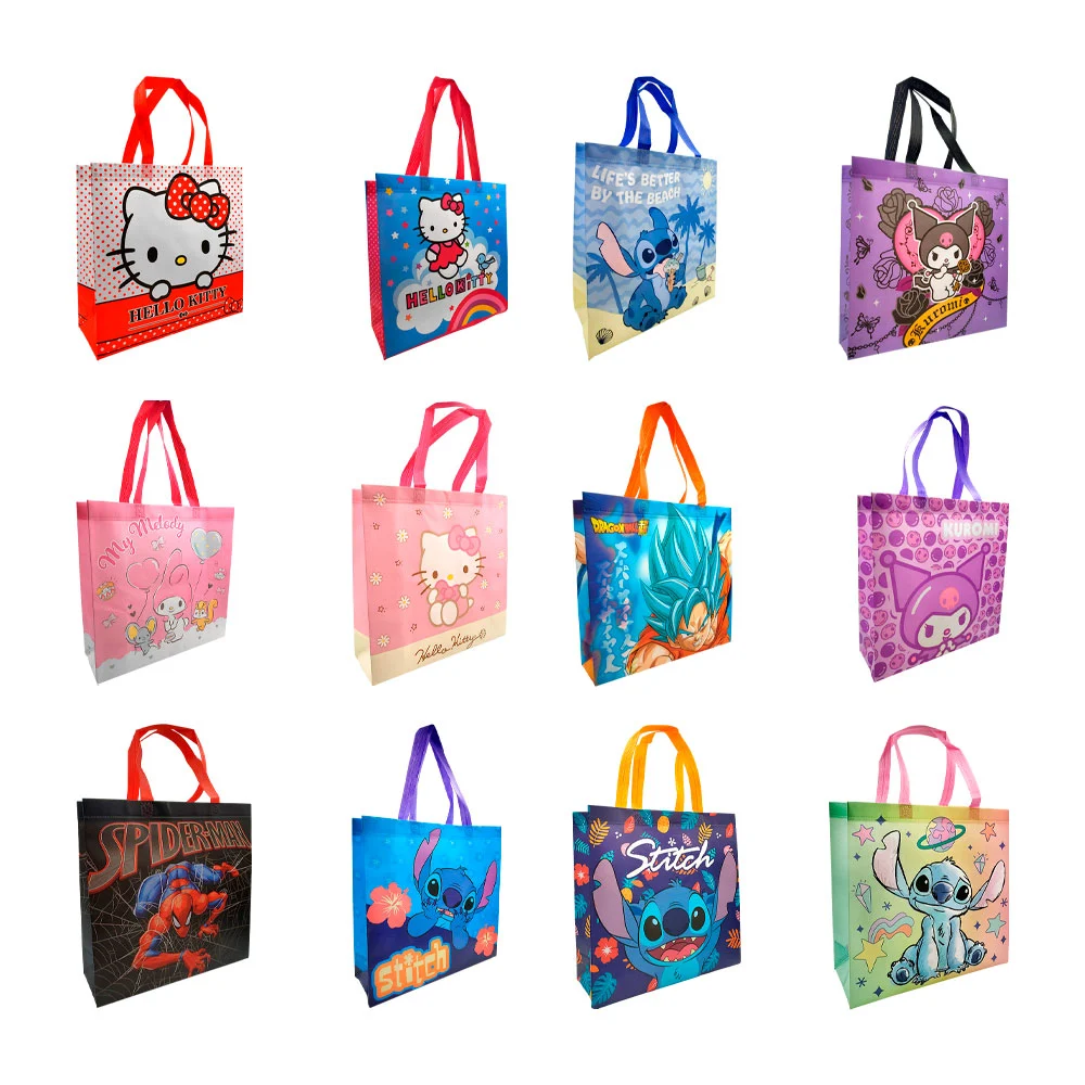 Bolsa mediana ecológica de plástico, variedad de personajes 35x35x12cm nw197 / R0X153