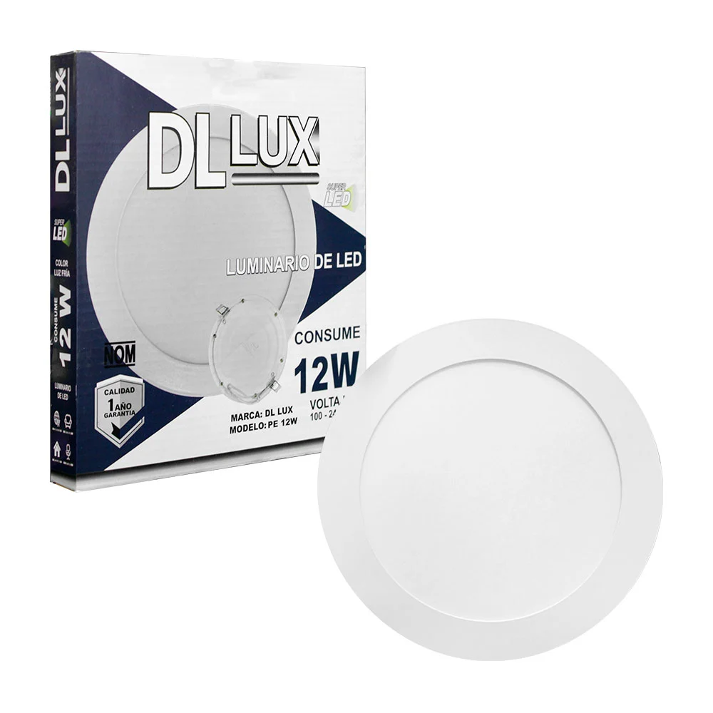 Plafon led empotrable para interiores de 12w con luz fria / pe-12w