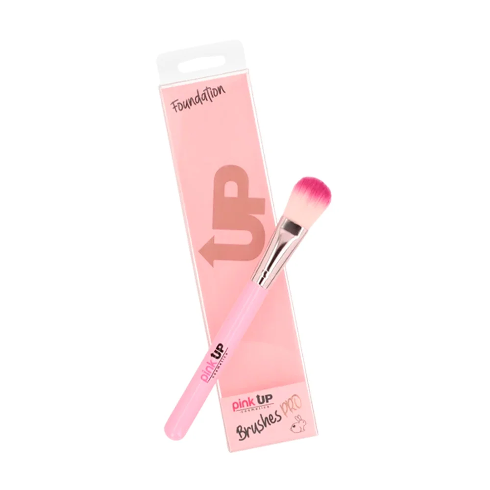 Brocha pink up de cerdas suaves para difuminar la base de maquillaje / pk18