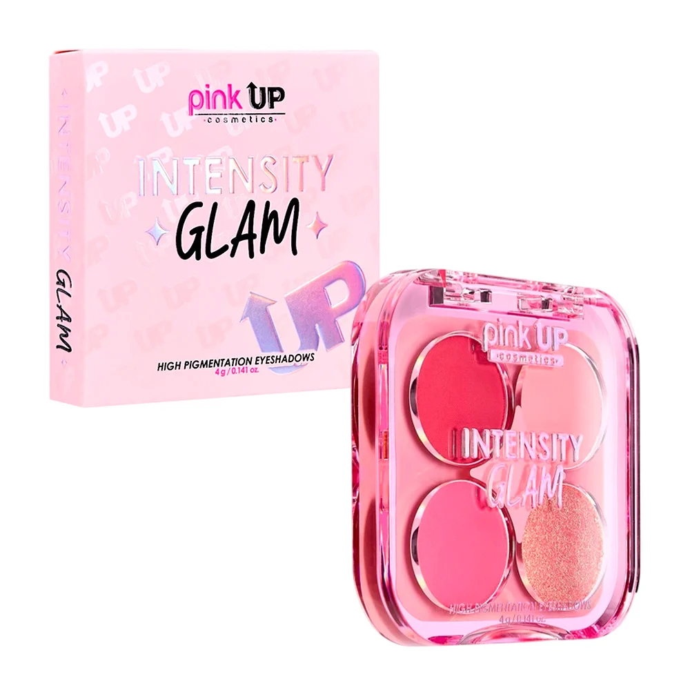 Paleta de sombras pink up con 4 colores intensity glam en tono bloom, 4g
