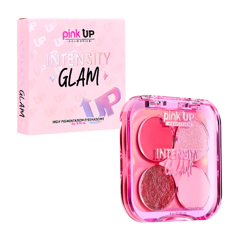 Paleta de sombras pink up con 4 colores intensity glam en tono serenity, 4g