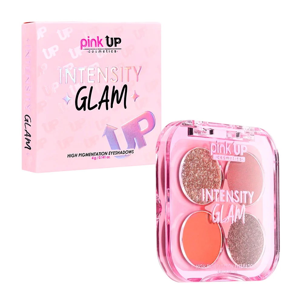 Paleta de sombras pink up con 4 colores intensity glam en tono divine, 4g