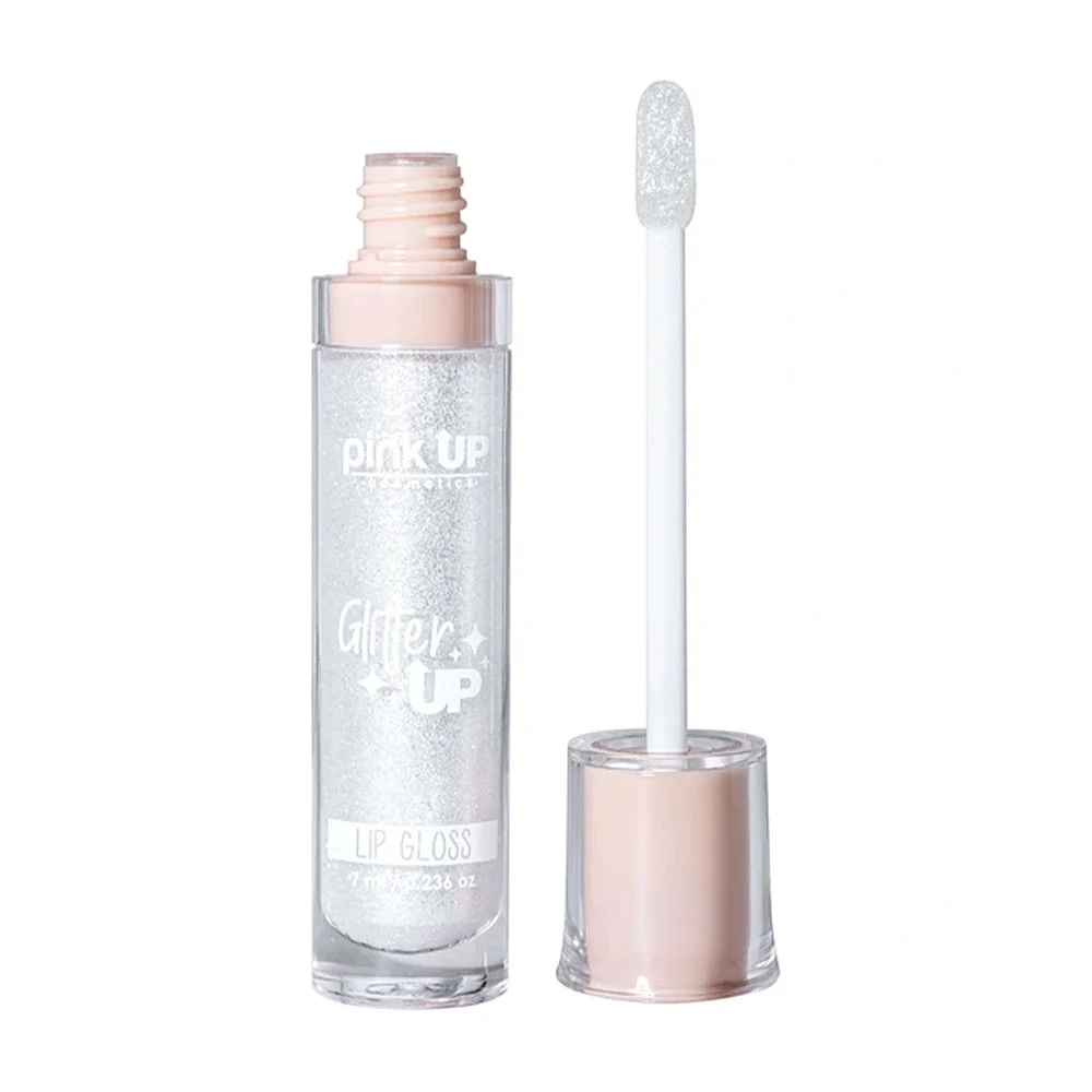 Lip gloss / brillo labial con glitter pink up en tono shine, 7ml / pkgu01