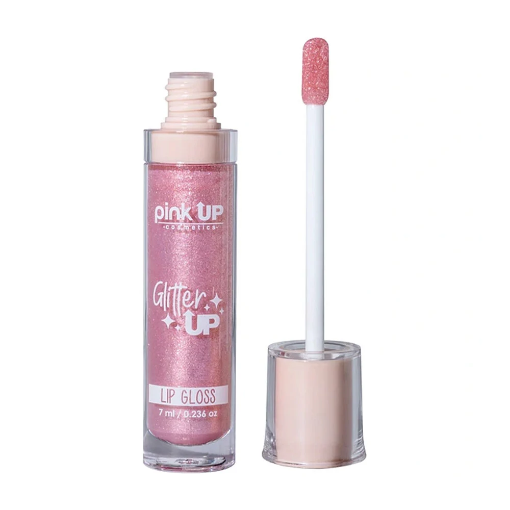 Lip gloss / brillo labial con glitter pink up en tono sparkle, 7ml / pkgu03