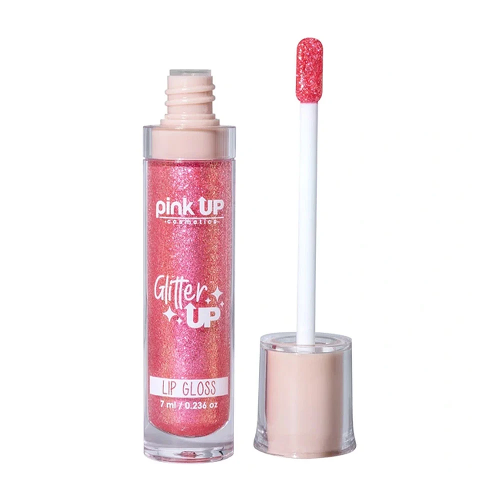 Lip gloss / brillo labial con glitter pink up en tono star dust, 7ml / pkgu05