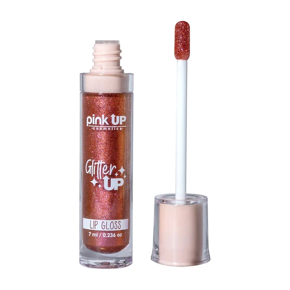 Lip gloss / brillo labial con glitter pink up en tono fairy dust, 7ml / pkgu06