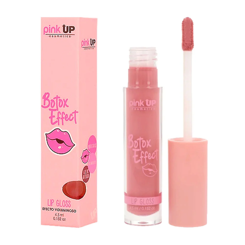Lip gloss pink up efecto botox en tono nude, 4.5ml / pklgb07