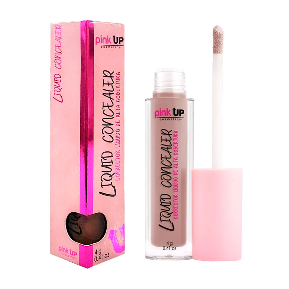 Corrector líquido pink up alta cobertura en tono hazel gray, 4g / pkllc401