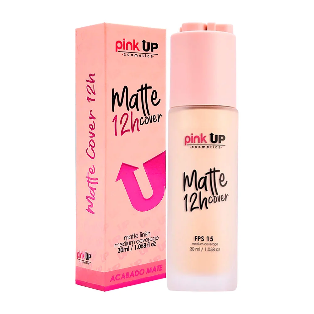 Base pink up con cobertura media terminación matte en tono pale, 30ml