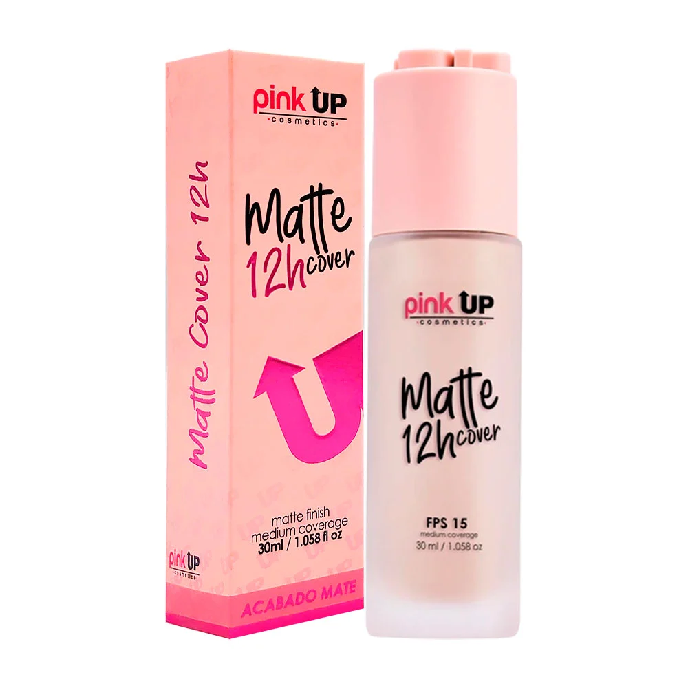 Base pink up con cobertura media terminación matte en tono ivory, 30ml