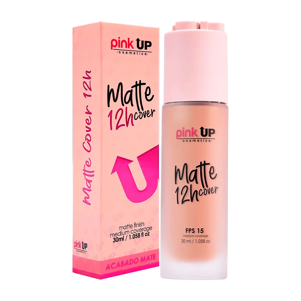 Base pink up con cobertura media terminación matte en tono caramel, 30ml