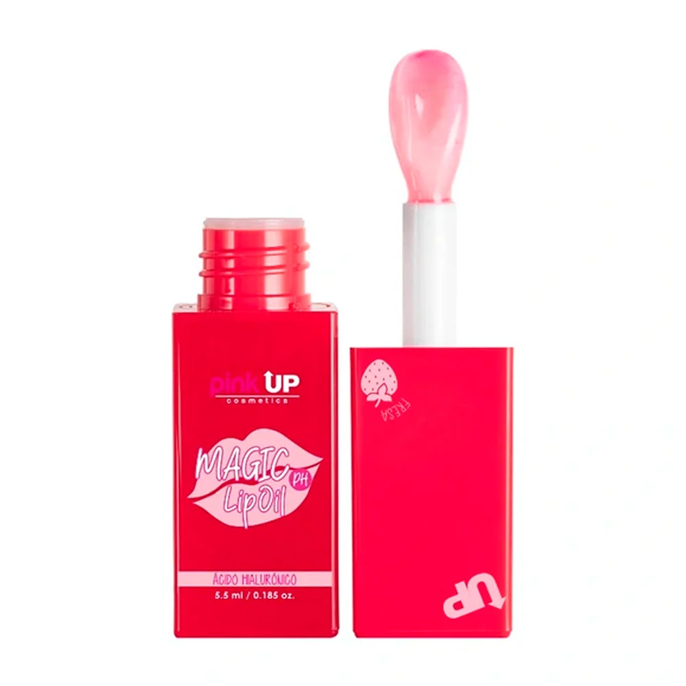 Brillo labial mágico con ácido hialurónico pink up con aroma a fresa, 5.5ml