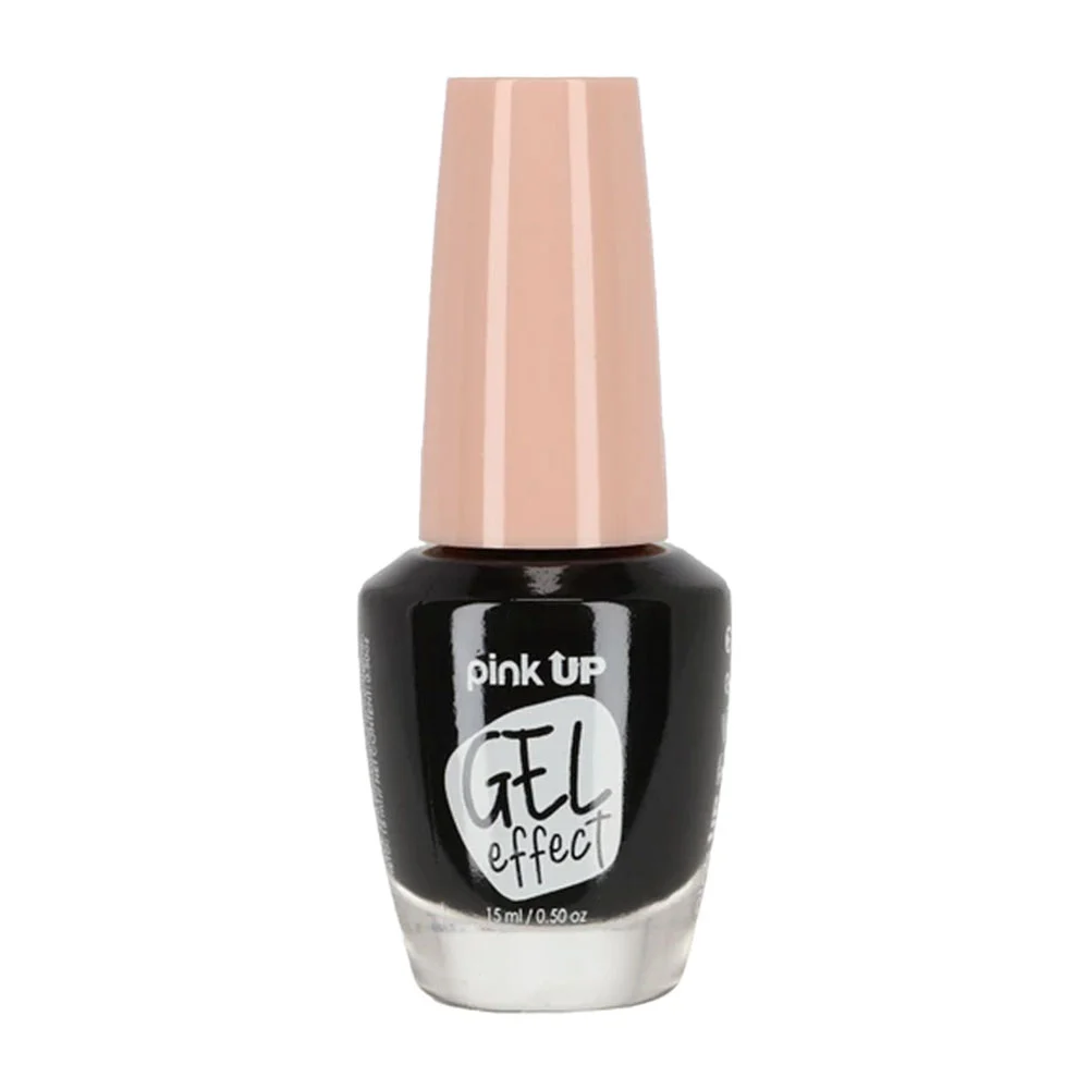 1pza Esmalte con efecto gel pink up para uñas en tono black, 15ml / pkn36