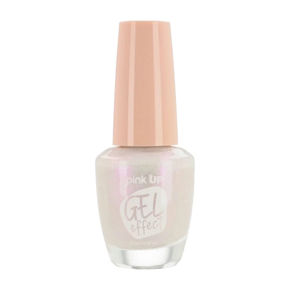 1pza Esmalte con efecto gel pink up para uñas en tono escarcha, 15ml / pkn37