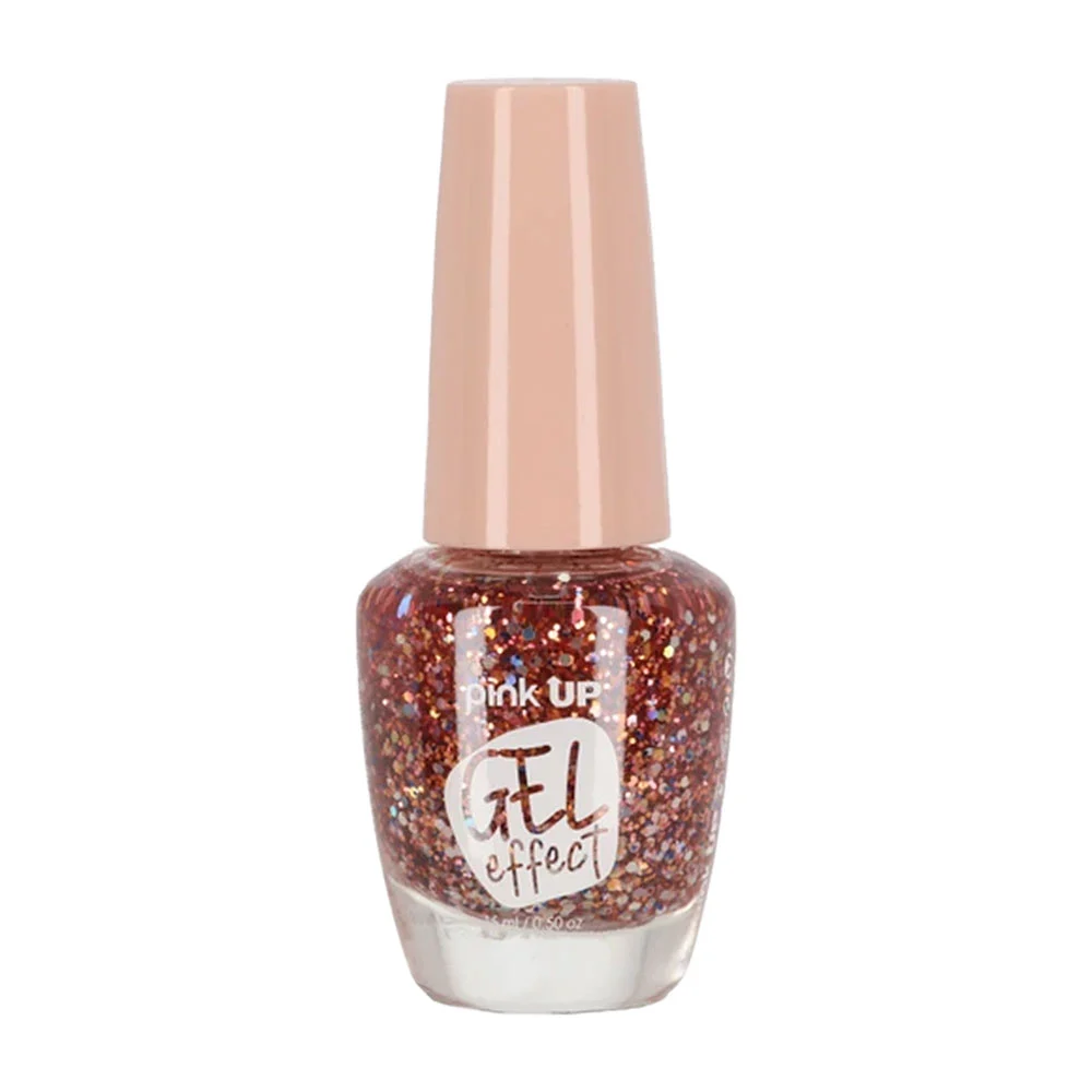 1pza Esmalte con efecto gel pink up para uñas en tono lavanda, 15ml / pkn41