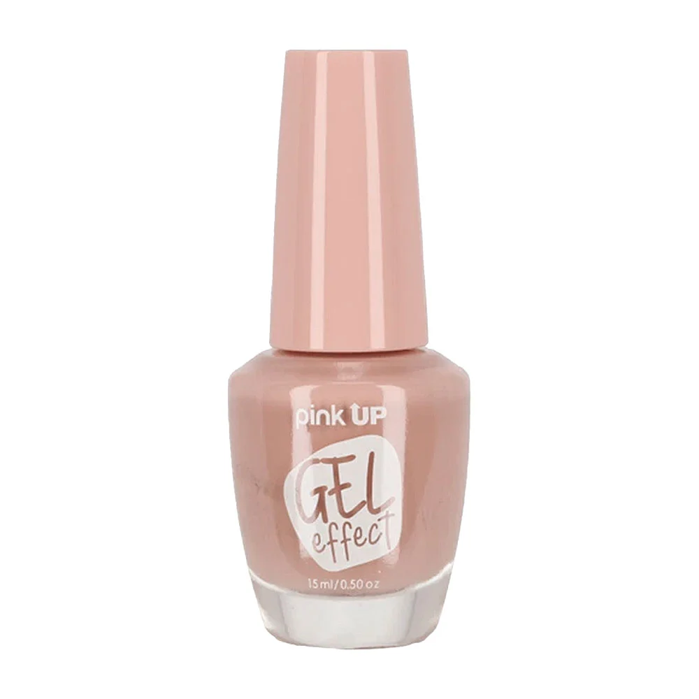 1pza Esmalte con efecto gel pink up para uñas en tono nude, 15ml / pkn44