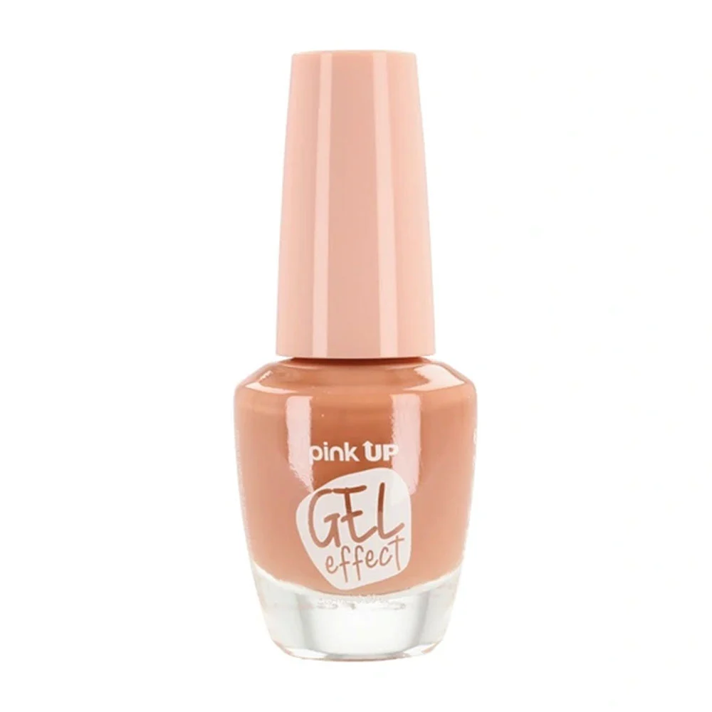 1pza Esmalte con efecto gel pink up para uñas en tono café, 15ml / pkn47
