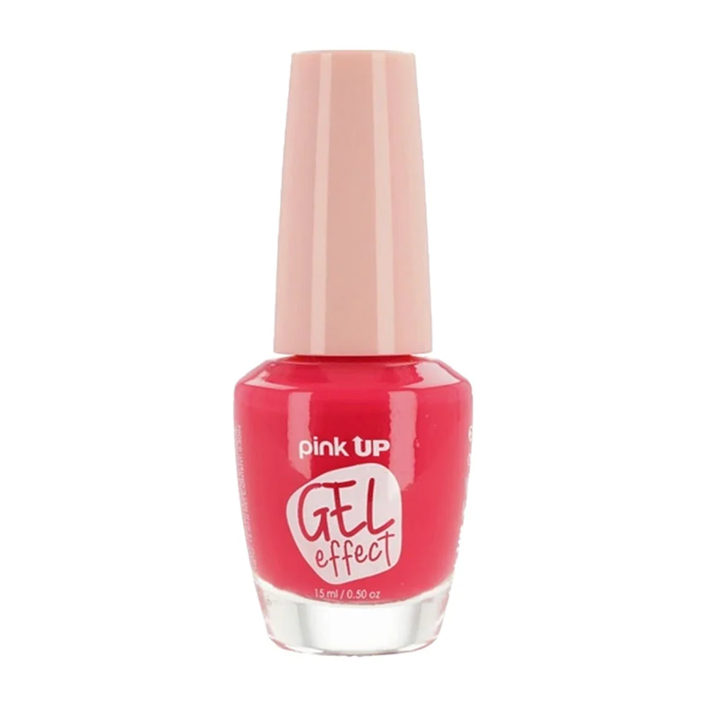 1pza Esmalte con efecto gel pink up para uñas en tono cherry, 15ml / pkn49