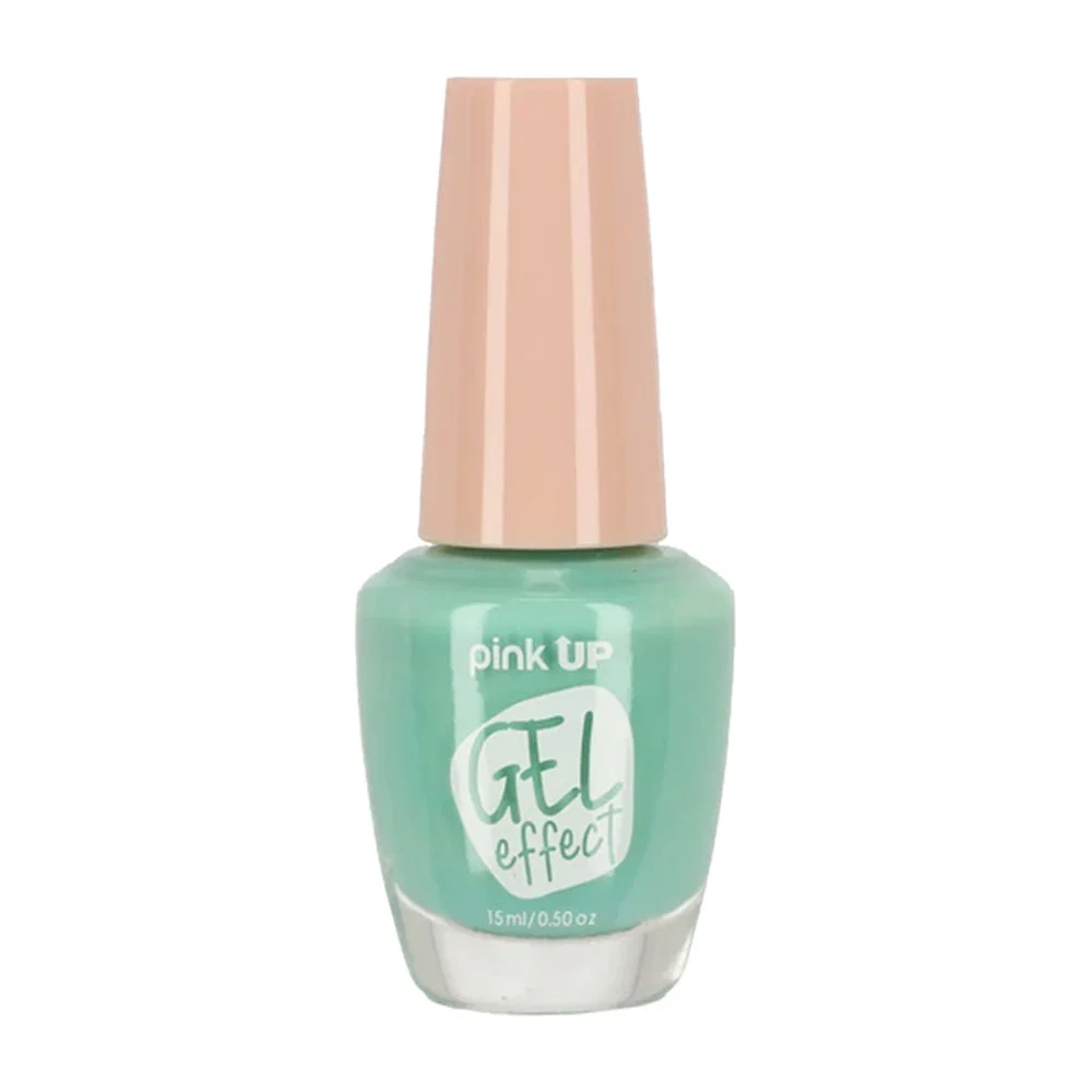 1pza Esmalte con efecto gel pink up para uñas en tono mint, 15ml / pkn51