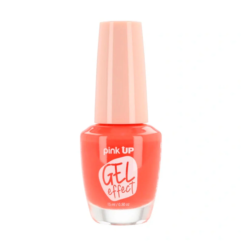 1pza Esmalte con efecto gel pink up para uñas en tono orange neon, 15ml / pkn54