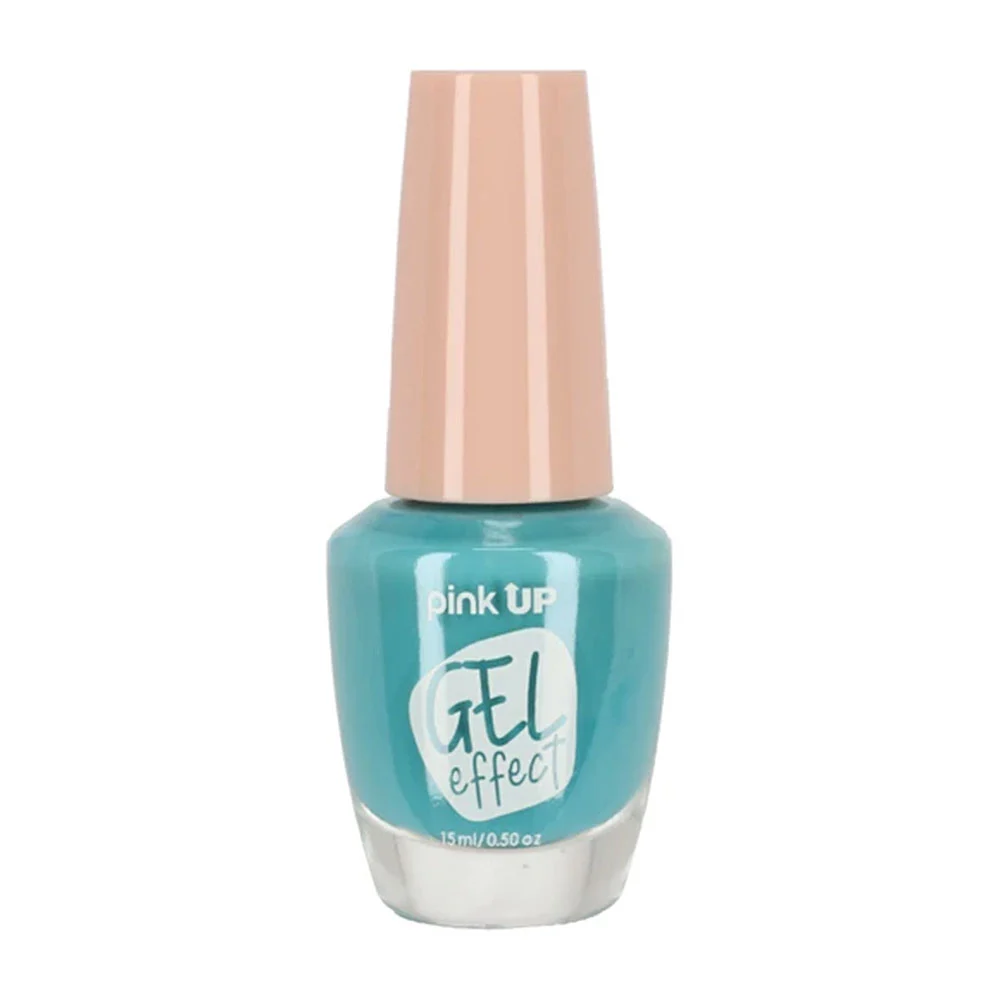 1pza Esmalte con efecto gel pink up para uñas en tono aqua, 15ml / pkn57