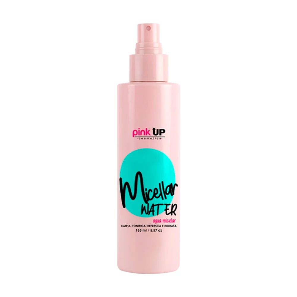 Agua micelar pink up en spray para limpiar, hidratar y refrescar la piel, 165ml