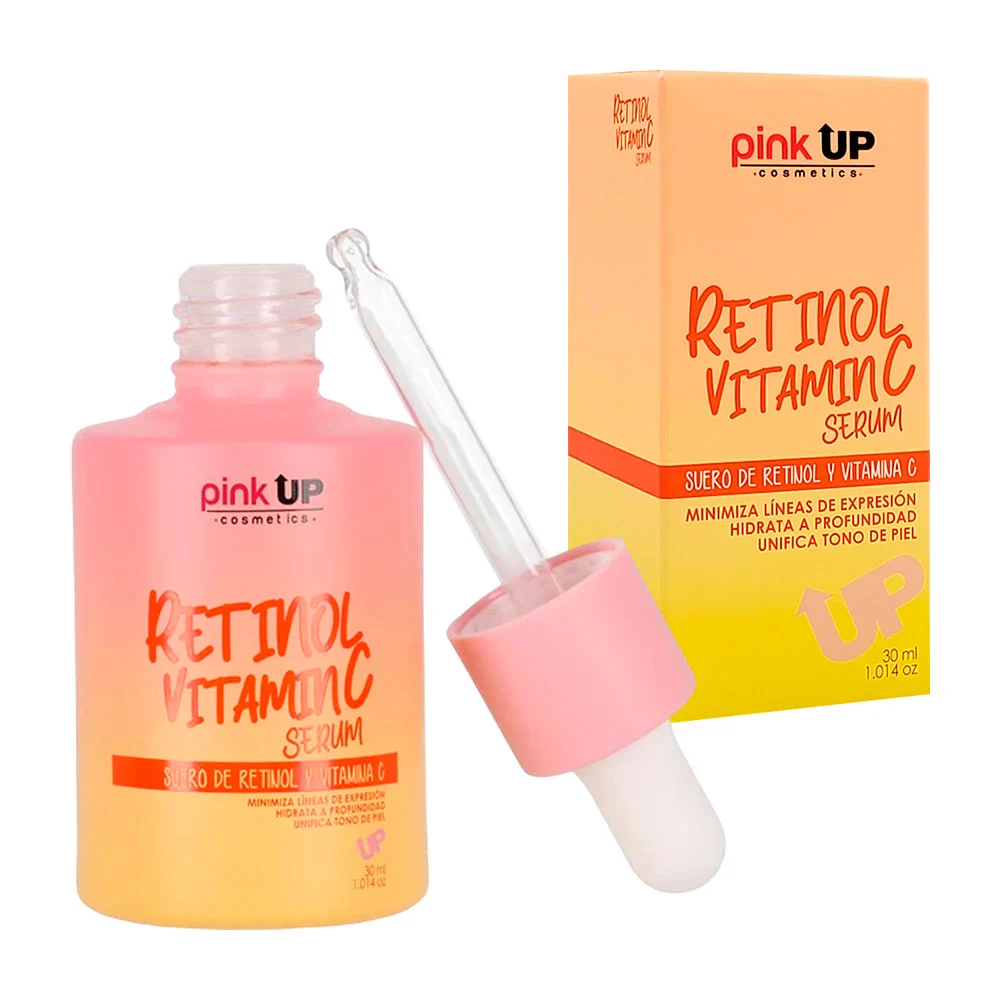 Suero facial pink up con retinol y vitamina c para el cuidado de la piel, 30ml