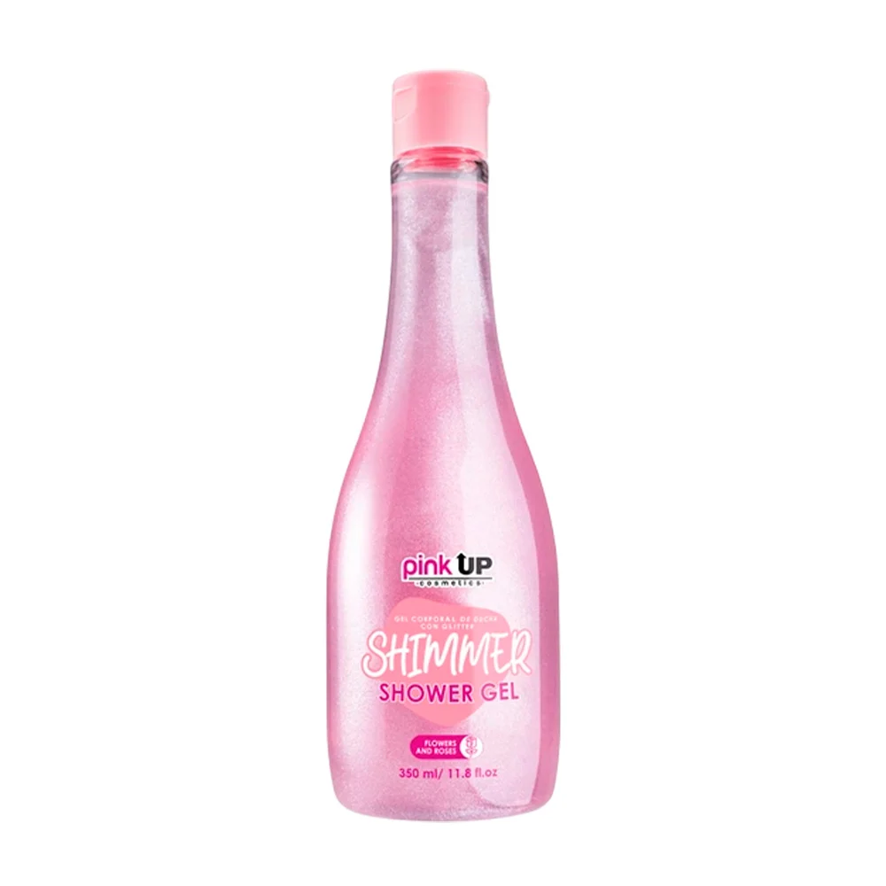 Gel corporal pink up para ducha, glitter y fragancia de flores, 350ml / pksk24